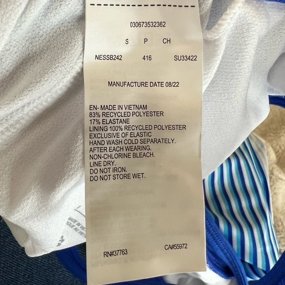 Nike Stripe V-Neck Hyper Royal Blue Stripe Tankini Top - Size Small, NWT - Picture 10 of 12